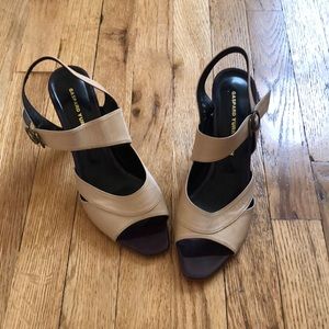 Unique Beige and Plum Heels by Gaspard Yurkievich - size 40